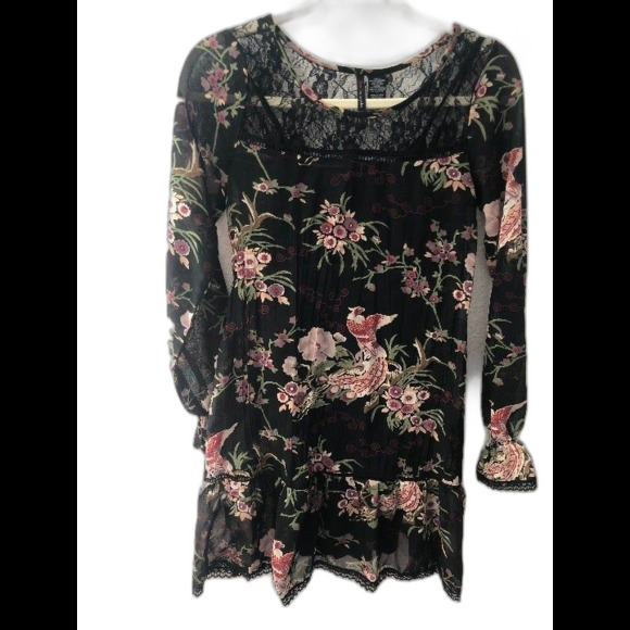 FIRE LOS ANGELES FLORAL DRESS/SHIRT S - Picture 2 of 3